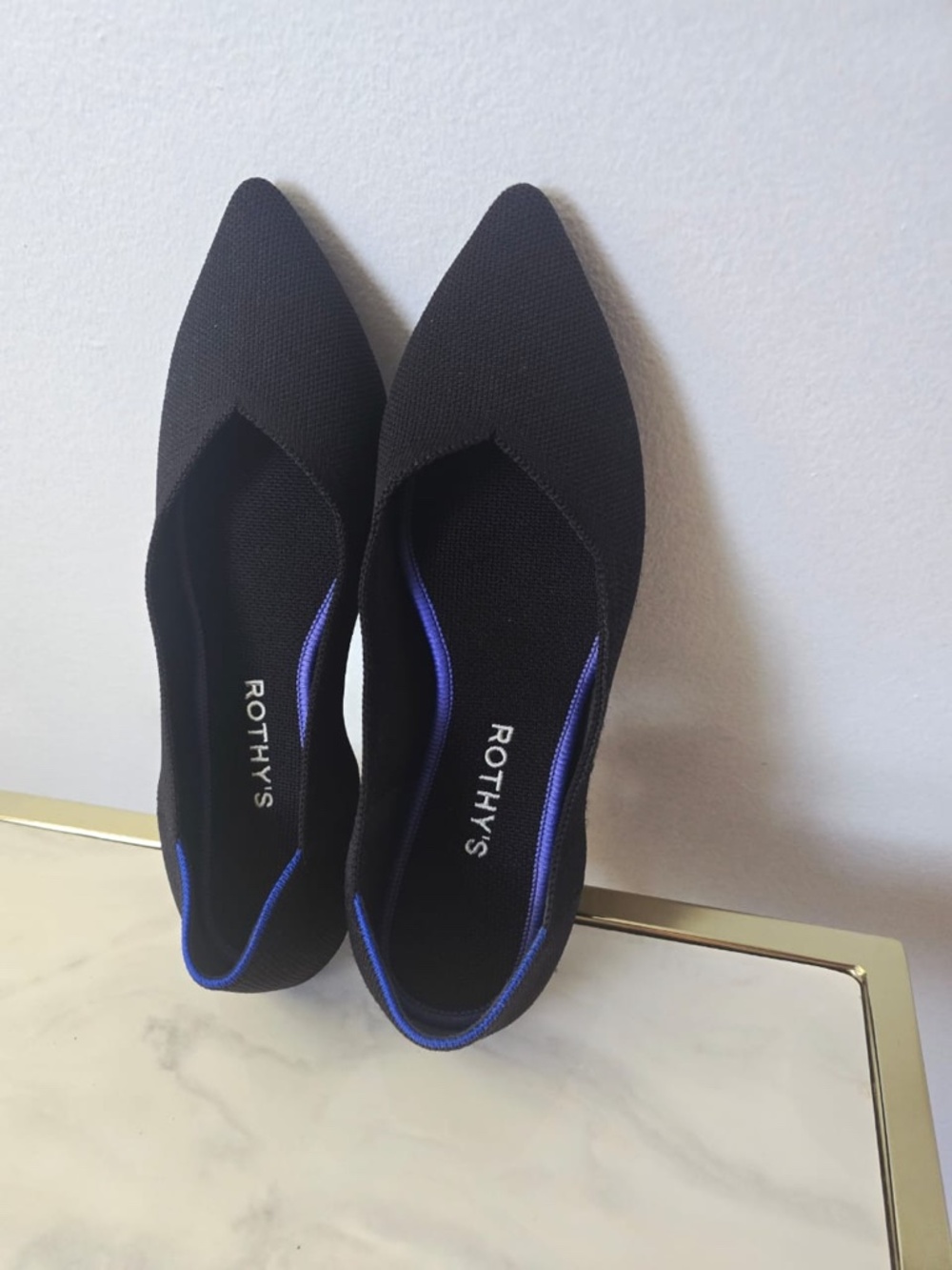 Rothy’s Women’s The Point Flats Black Solid Lightweight Shoes Size 8.5 W. - Picture 4 of 7
